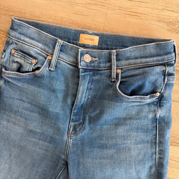 Mother The Weekender Fray Jeans Size 27 Groovy Kind of Love Flare Premium Denim - Picture 11 of 12